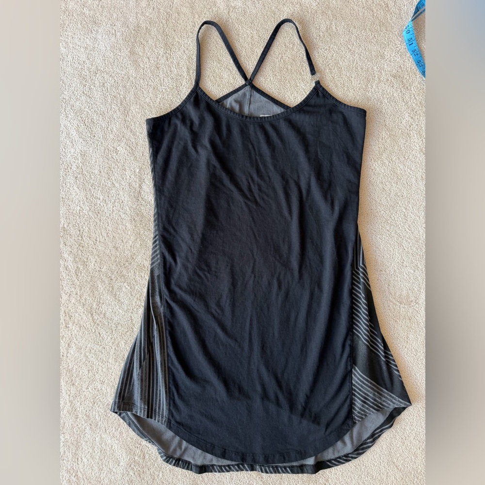 Fox Black Strappy Athletic Dress with Striped Side Panels
